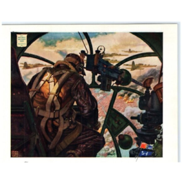 1943 Print Ad Armament By Fisher Army Navy E Flies Aircraft Machine Gun WWII! - Picture 1 of 4